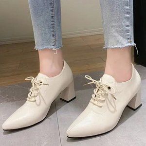 High-heeled women new lace-up fashion shoes